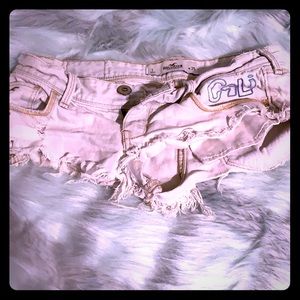 Hollister embroidered cheeky destroyed shorts